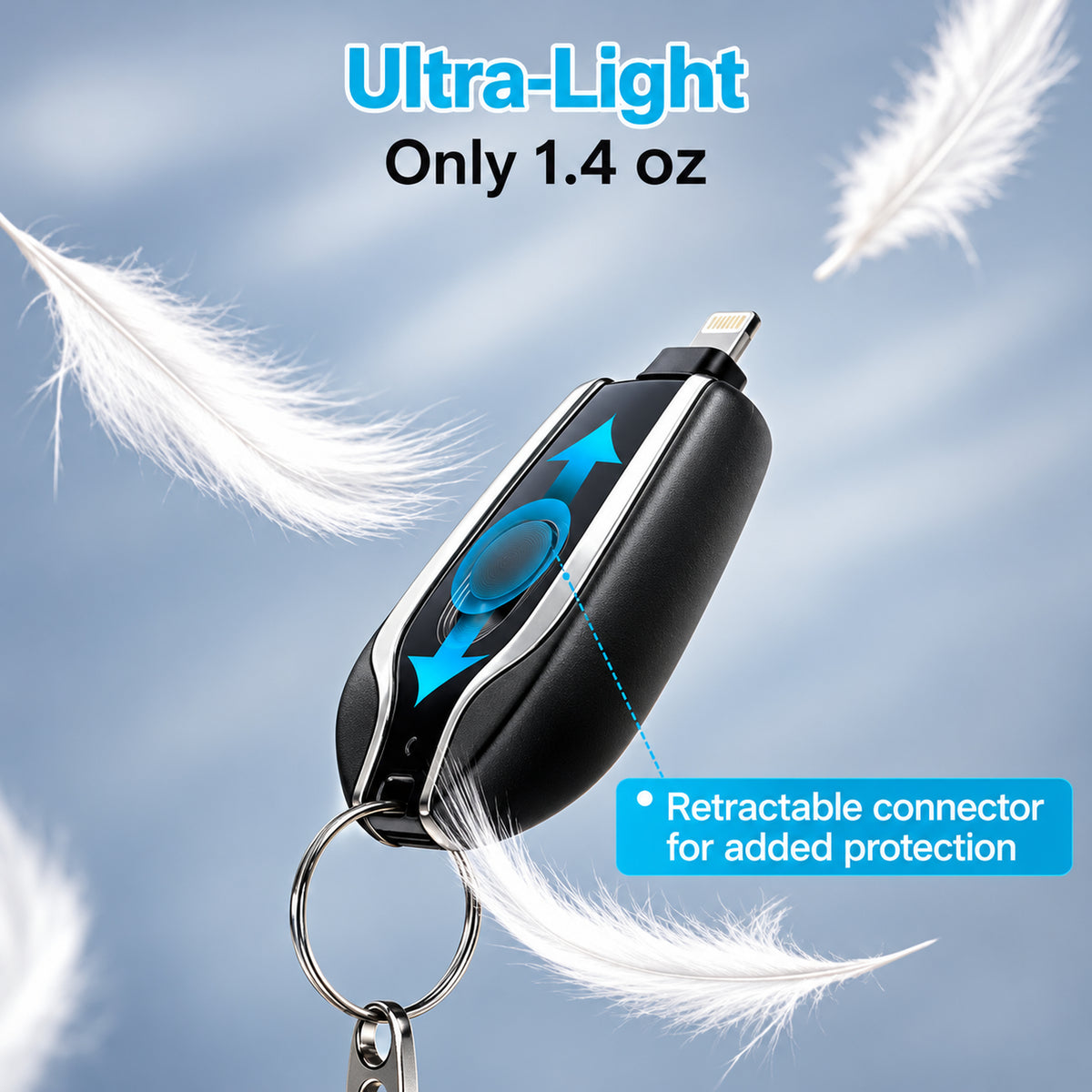 Ultra-Light Retractable Keychain Power Bank