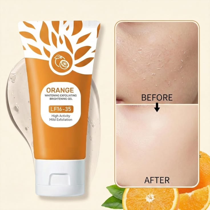 Orange Brightening Exfoliating Gel - remove dead skin cells, unclog pores