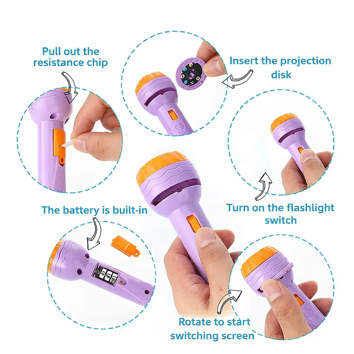 Mini Projector Torch Toy for Kids