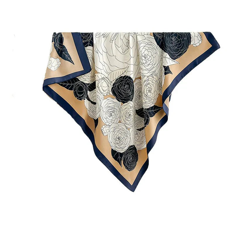 High-profile High-grade Korean Color Matching Floral Printed Scarf